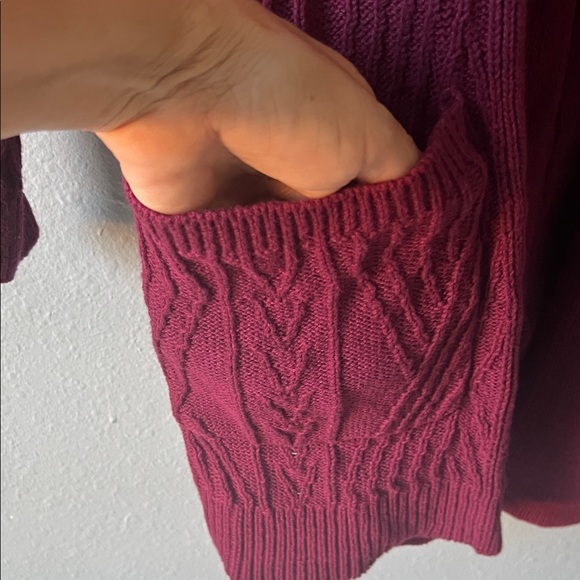 St. John's Bay Burgundy Knit cardigan - Picture 8 of 9